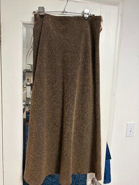 Newport News Golden Brown Tweed Maxi skirt 12P